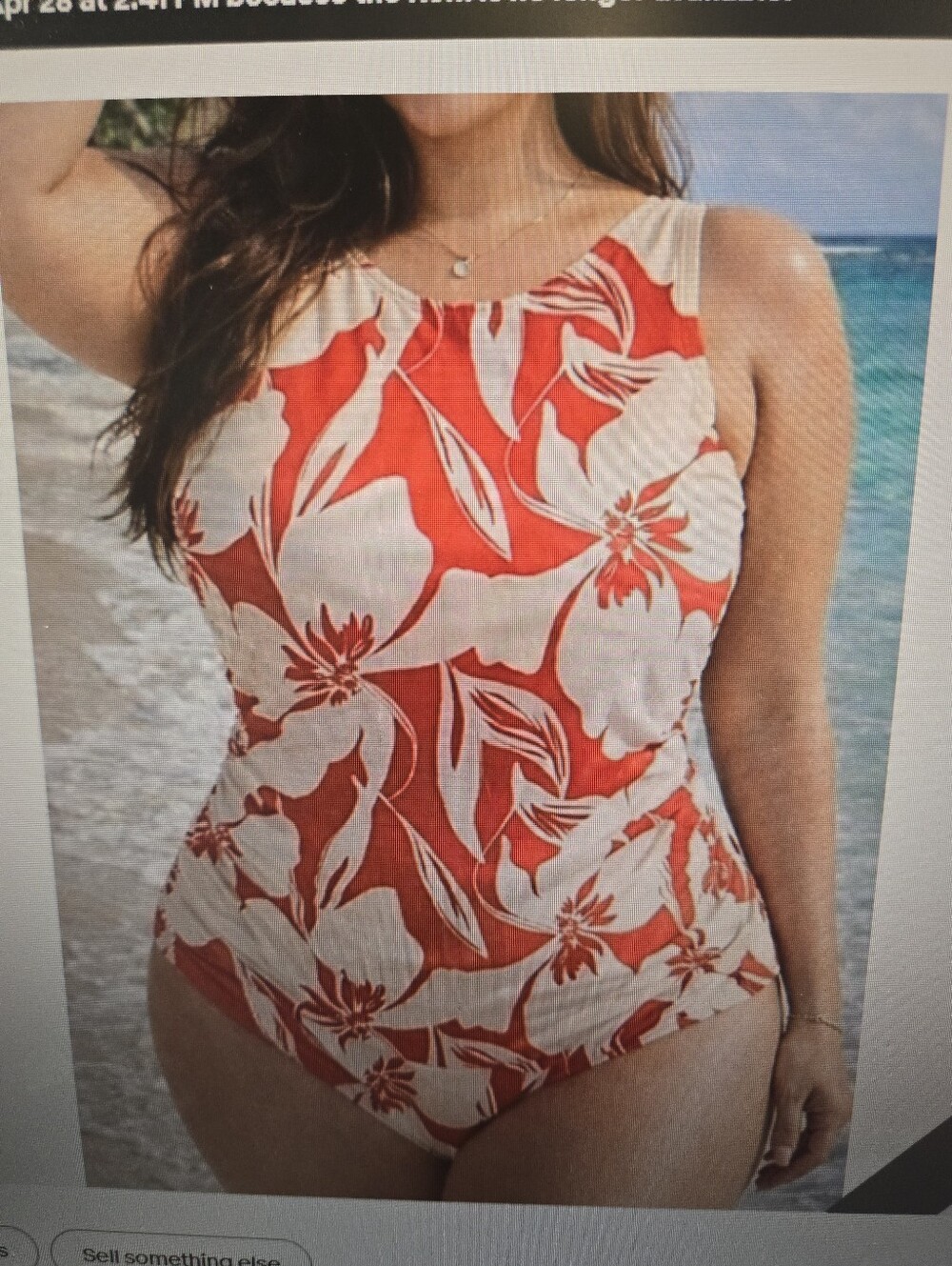 NEW w/ tags, Sand & Shore 1 pc swimsuit red floral size 20